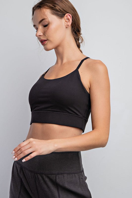 BUTTER SPORTS BRA WITH ADJUSTABLE STRAP