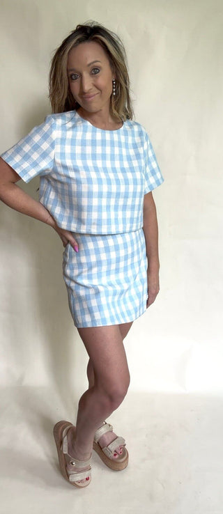 Blue and Off White Skort Set - Dear GigiS