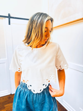 Serena Scalloped Bottom Hem Blouse - Dear GigiS