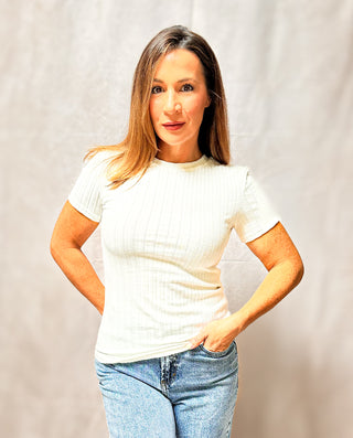 The Flora Top – White Pointelle