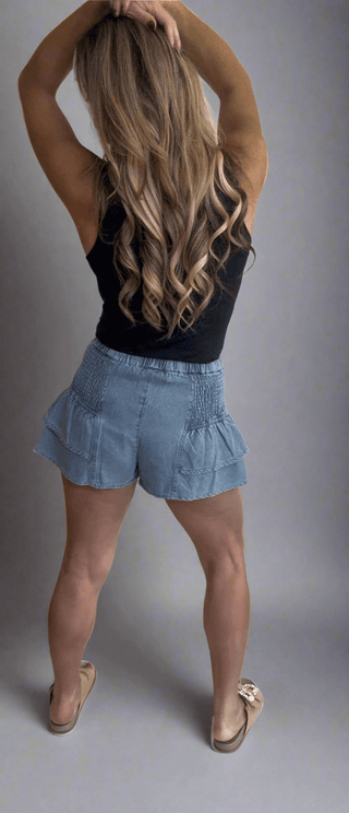Mandy Denim Flutter Shorts - Dear GigiS
