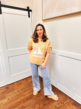 Butter Breeze Sailboat Sweater - Dear GigiXS