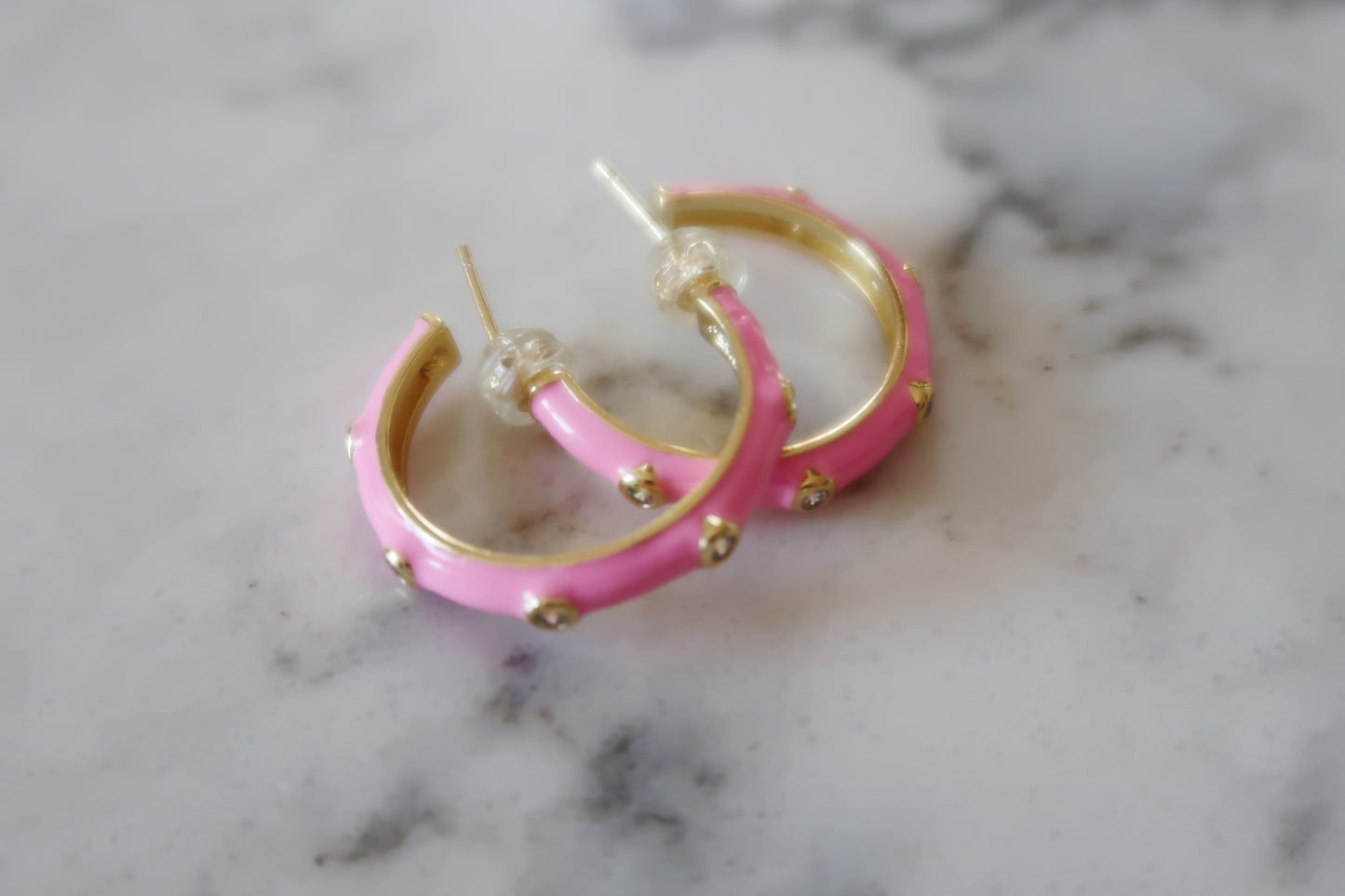 CZ Enamel Hoops