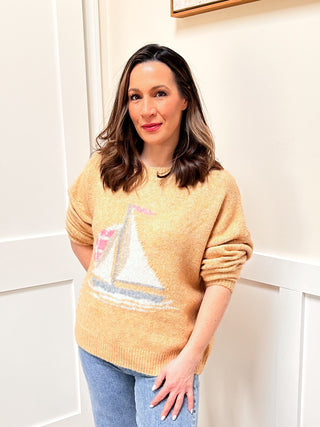 Butter Breeze Sailboat Sweater