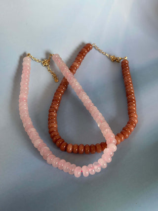 Semi Precious Stone Beaded Necklace - Dear GigiPink