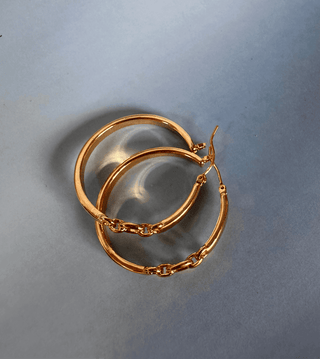 Nora Brass Partial Chain Hoops - Dear GigiGold