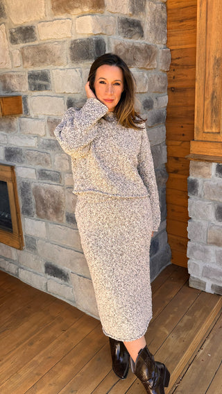 Boucle Sweater Skirt Set