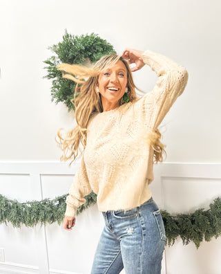 Ivory Pearl Knit Sweater
