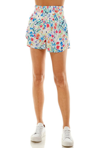 Floral Print Athletic Short