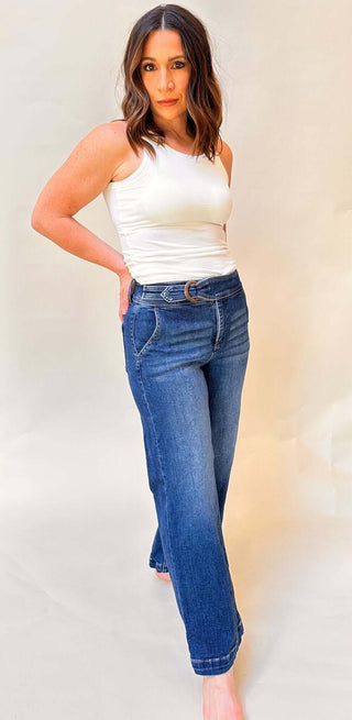 Belt Cropped Jeans - Dear Gigi0