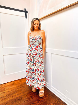 Floral Sweetheart Midi Dress - Dear GigiXS