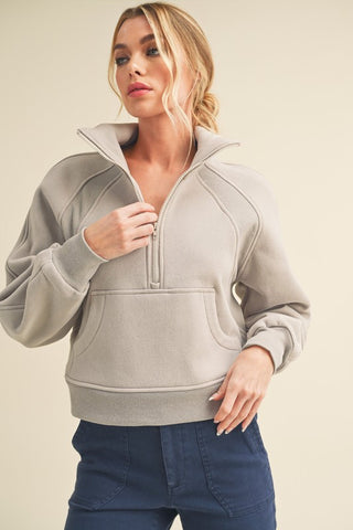 Dove Funnel Neck Half Zip