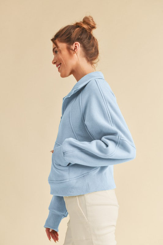 Dove Funnel Neck Half Zip