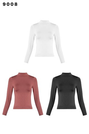 Rosewood Highneck smooth long sleeve top