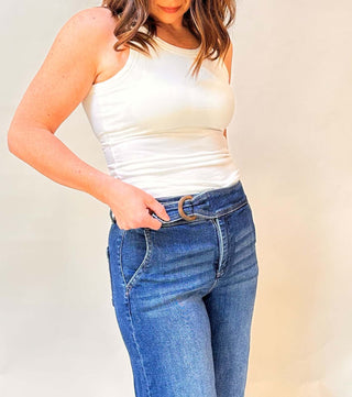 Belt Cropped Jeans - Dear Gigi0