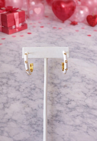 CZ Enamel Hoops