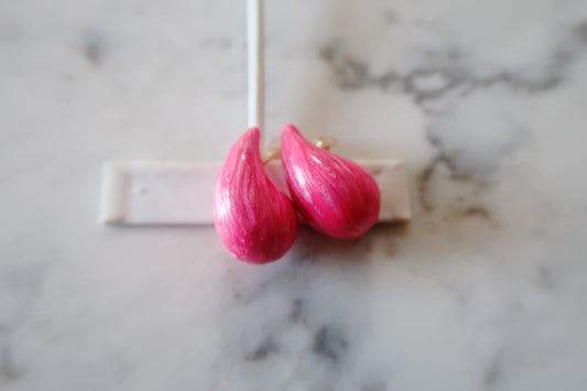 Enamel Raindrop Earrings Pink