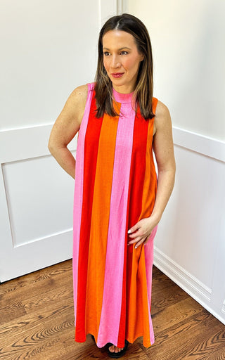 Sunset Sorbet Midi Dress - Dear GigiXS