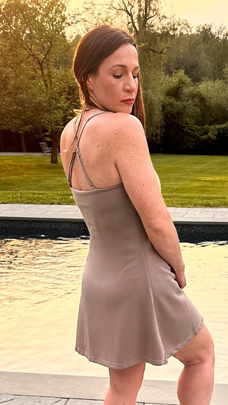 The Kaia – Latte AirKnit Active Mini Dress - Dear GigilattePolyesterExtra small