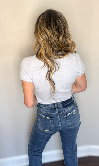 Blue Short Sleeve Sweater