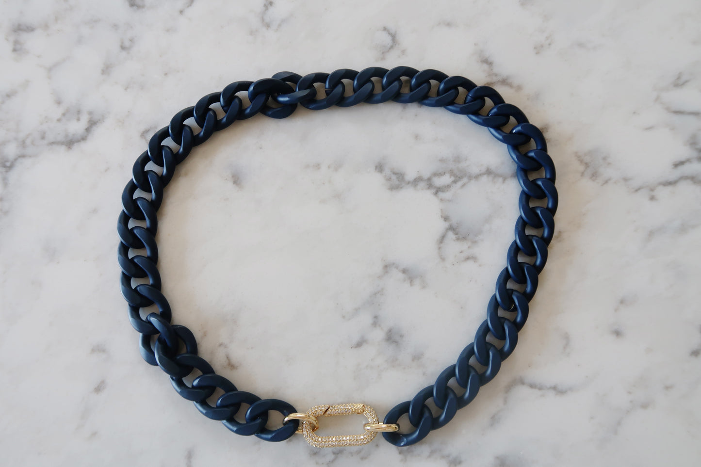 Enamel Chain with CZ Carabiner