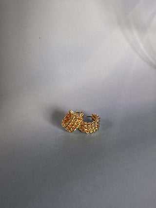 Gold triple chain small hoops - Dear GigiGold