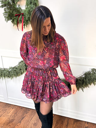 The Freya Dress — floral print with smocking and ruffle details