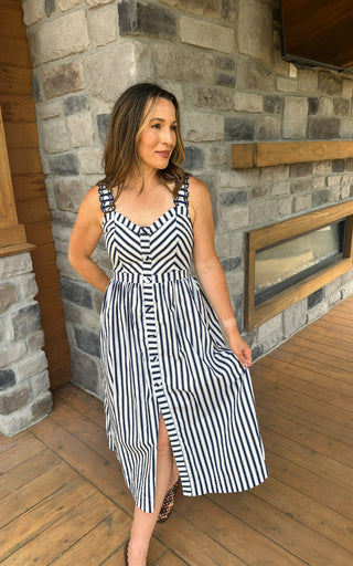 Harbor Stripe Midi Dress