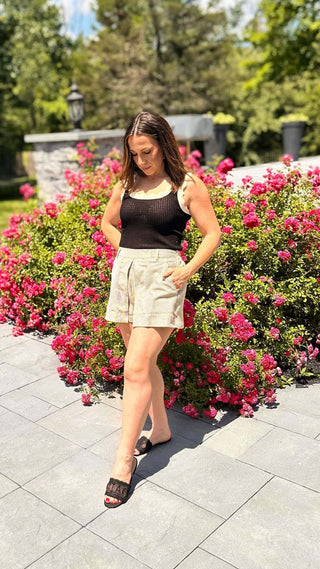 Piper – Ivory & Black Railroad Stripe Pull - On Skort - Dear GigiBlack stripedSmall