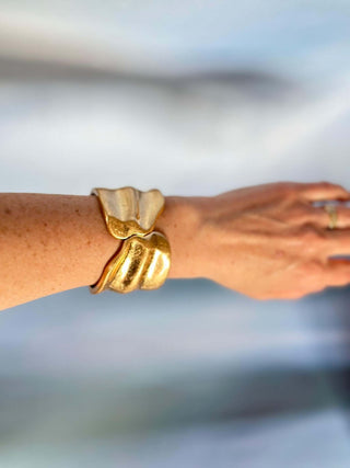 Jenna Textured Bangle Bracelet - Dear GigiSilver