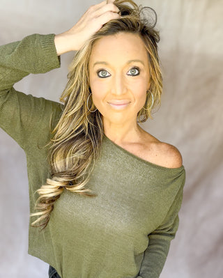 Jade Sweater – Green & Black Sheer Knit