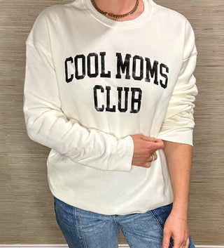 Cool Moms Club Graphic Sweatshirt - Dear GigiSmallivory