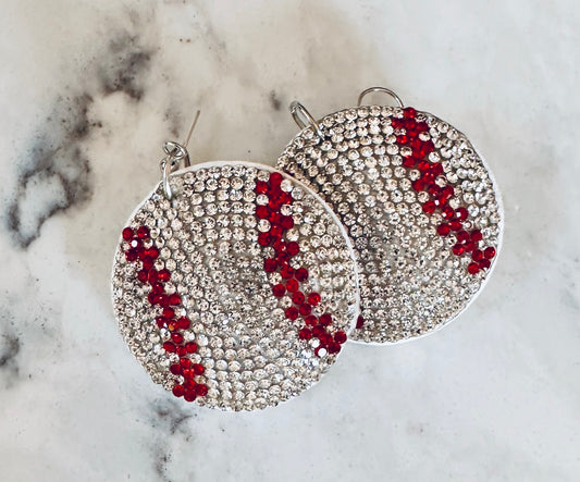 Crystal Baseball Earrings