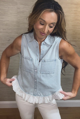 Jean Ruffle Tank