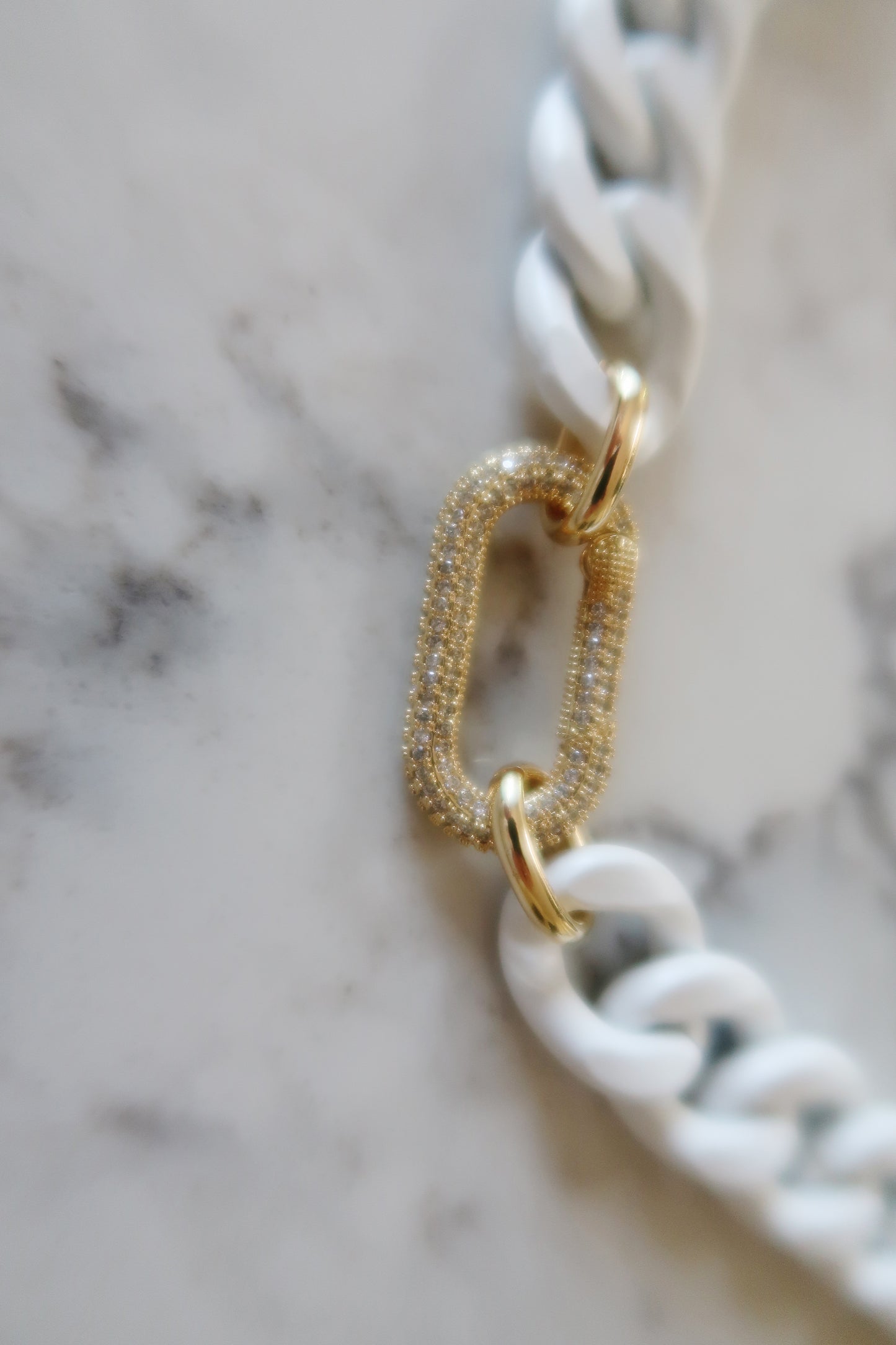 Enamel Chain with CZ Carabiner