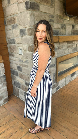 Harbor Stripe Midi Dress