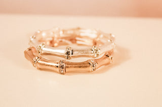 Pave Bamboo Stretch Bracelet