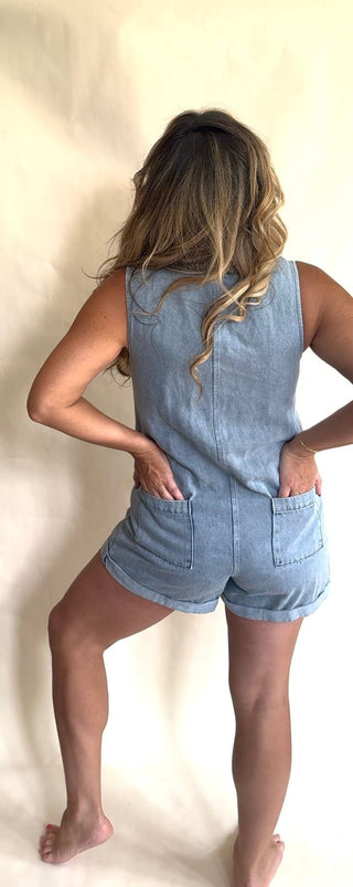 The Rowan - Denim Romper - Dear GigiS