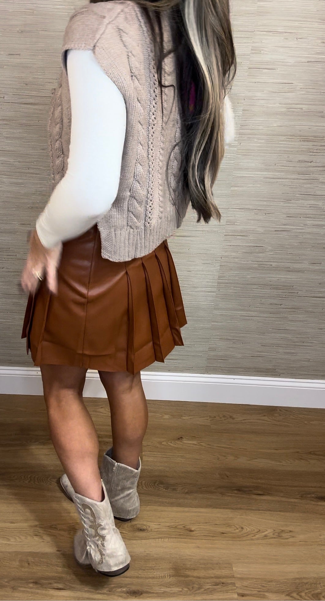 Cinnamon Pleat Skirt