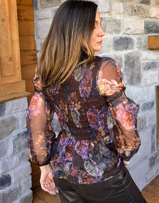 Sheer Floral Blouse
