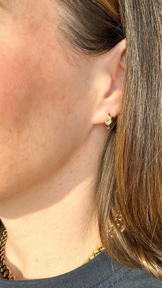 Knot Brass Huggie Earrings - Dear GigiGold