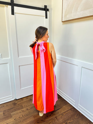 Sunset Sorbet Midi Dress - Dear GigiXS