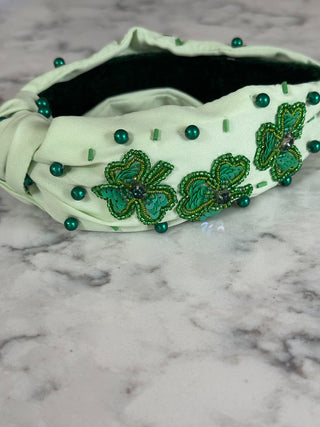 Shamrock Beaded Headband