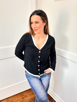 V Neck Button Down Combo