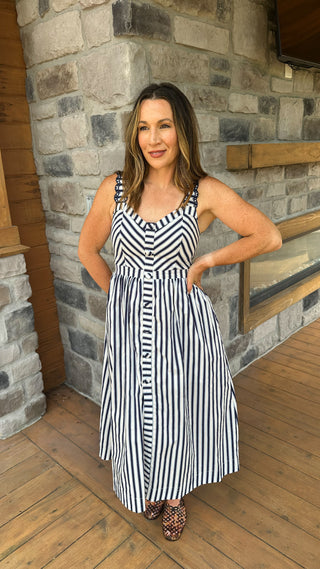 Harbor Stripe Midi Dress
