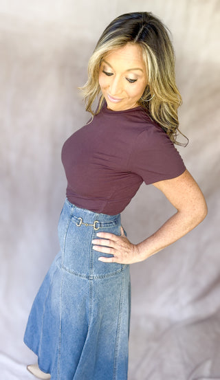 Juliet Top – Burgundy, Navy, or Oak