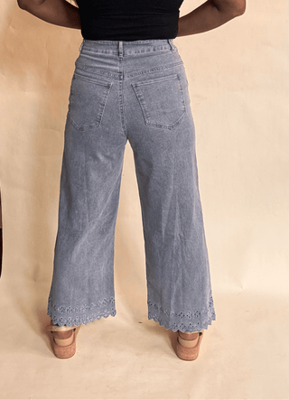 Scalloped Cut Out Jeans - Dear GigiS