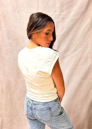 Ava Cap Sleeve Side Ruched Top