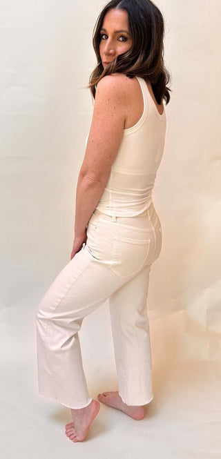 Lulu Ivory High Rise Crop - Dear Gigi24Ivory
