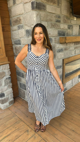Harbor Stripe Midi Dress